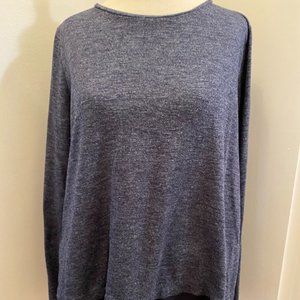 Ann Taylor duo fabric tunic top - dark slate blue heather